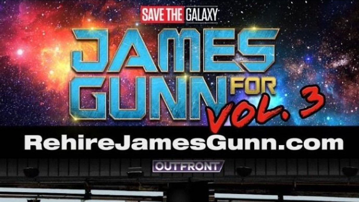 IGN's tweet image. Guardians of the Galaxy fans have spent over $4K on a billboard asking Disney to rehire James Gunn.

go.ign.com/aRBoYWa