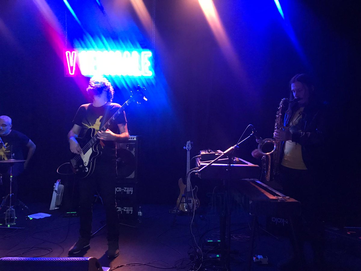 ORFonKultur's tweet photo. Gestern noch von Dr. Dre und Jay Z gesampelt, heute schon im Festivalzentrum: die  italienische Funkband @Calibro35  #viennale18 https://t.co/WcJfZcnww9