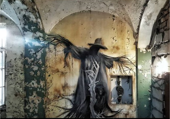 Ami_01's tweet photo. #HappyHalloween Special 3 - Artist: #PlotbotKEN - City: ? #StreetArt #urbanart  #kenplotbot #Halloween #abandoned #lostplaces 😱 https://t.co/K7eP3j6437