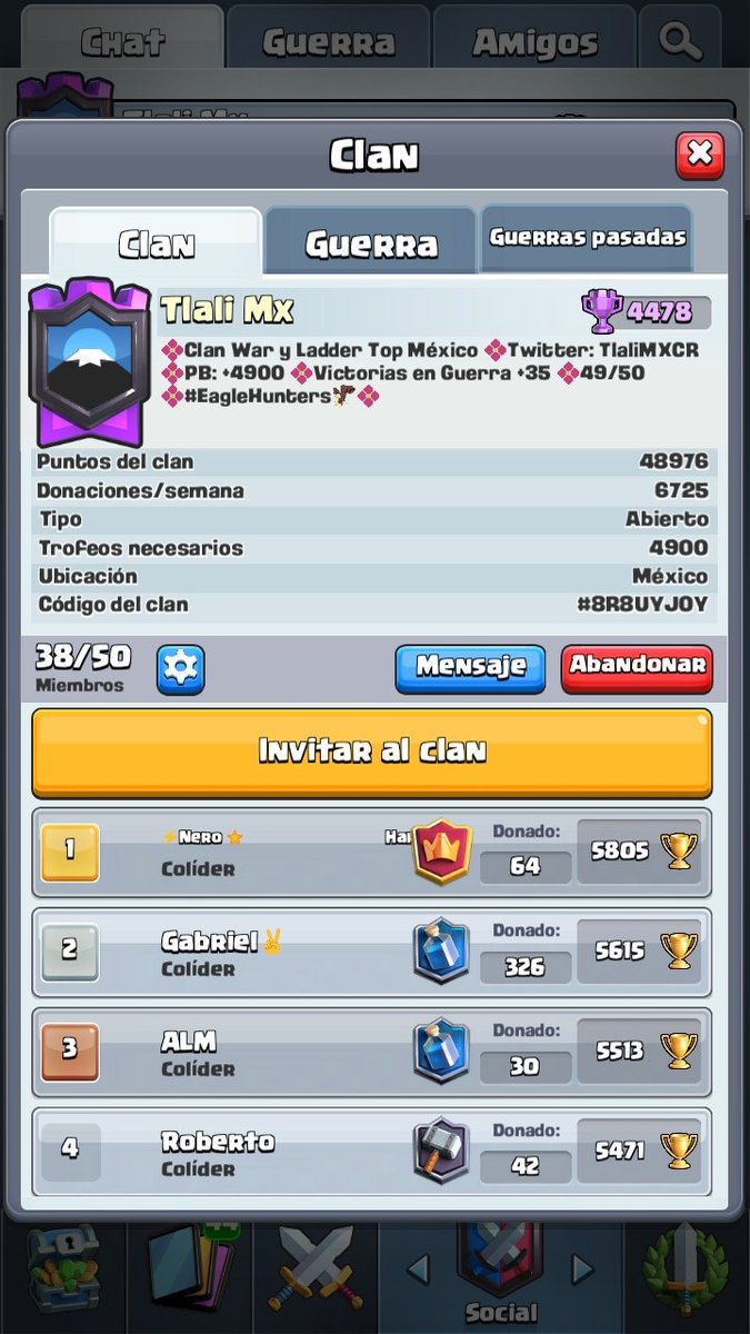 #Reclutamiento

Invitamos a todo aquel que tenga +4900 PB y +35 wins en guerra a unirse a nuestro clan y formar parte de la familia💪 

#EagleHunters