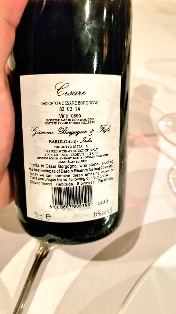 MTLWINEGUY's tweet photo. Wine #4  Barolo Cesare 1/3 1982 1/3 2003 1/3 2014 😍👍💪🇮🇹🍷...   #Wow #3Cru #Cannubi #Fossati #Liste #Only1300BottlesMade #DOCG #PrimiPiatti #AndreaCravero #BraisedVealCheek + #FoieGras + #Polenta + #Barolo = #HeavenOnEarth  @TrialtoQC @SAQCellier @BorgognoBarolo @KerinOKeefe https://t.co/FTGBtaBAe3