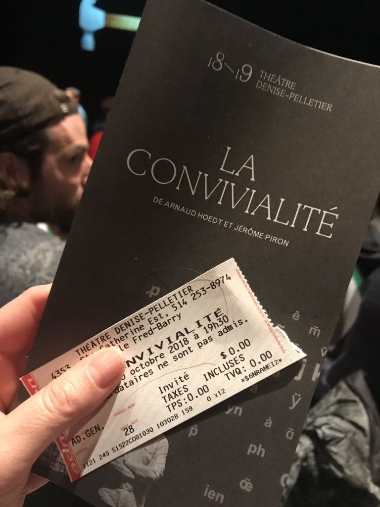 ClotildeMorinP's tweet photo. La Convivialité à l’affiche du @Theatre_TDP Un exposé didactique  subtile, tout en humour sur la nécessité de simplifier l’orthographe. Franchement impressionnée par ce duo belge qui a chamboulé mes idées préconçues. Pour les amoureux de la langue #theatre #mtlmoments https://t.co/EwcCxWW6EC