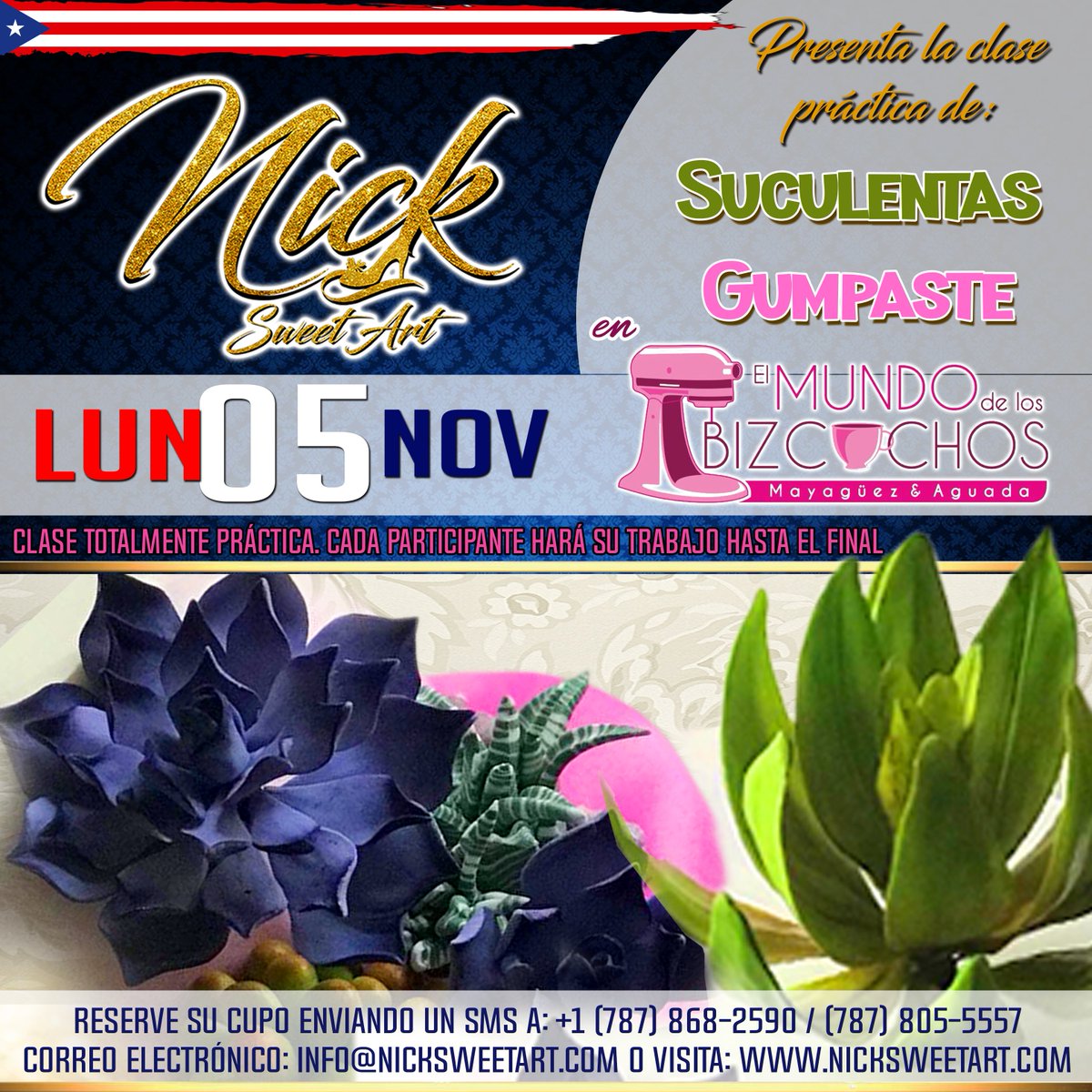 NickSweetArt (@nicksweetart1) on Twitter photo Este lunes 05 de noviembre la clase de flores Suculentas en gumpaste, para embellecer tus pasteles, los espero en el Mundo de los Pasteles en su sede de Aguada Puerto Rico. #cake #cakes #cakedecorating #sugar #Trending #suculentas #flower <a href="/YanasFabCake/">Yana's Fab Cakes</a> <a href="/LovinFromTheOvn/">Lovin From The Oven</a> <a href="/gal_cake/">A Cake Gal🍭🍰🎂</a> Este lunes 05 de noviembre la clase de flores Suculentas en gumpaste, para embellecer tus pasteles, los espero en el Mundo de los Pasteles en su sede de Aguada Puerto Rico. #cake #cakes #cakedecorating #sugar #Trending #suculentas #flower <a href="/YanasFabCake/">Yana's Fab Cakes</a> <a href="/LovinFromTheOvn/">Lovin From The Oven</a> <a href="/gal_cake/">A Cake Gal🍭🍰🎂</a>