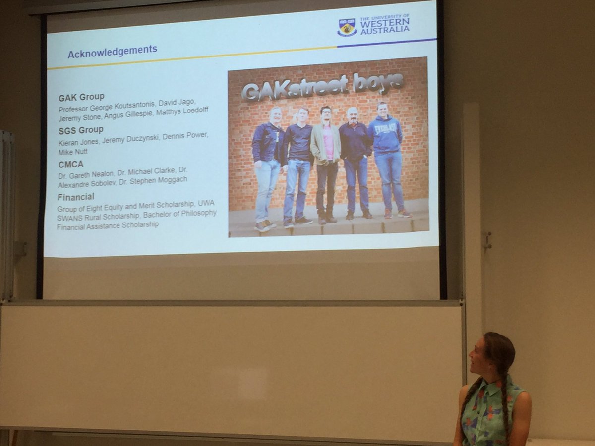 Well done to Thea for her excellent honours talk and for introducing the world to the GAKstreet boys