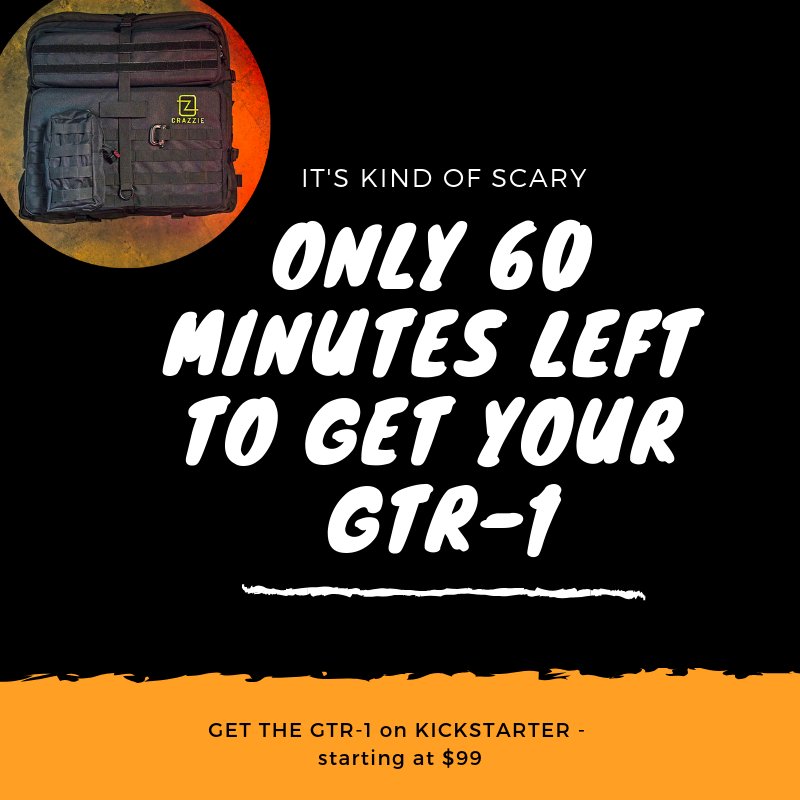 CrazzieGear's tweet photo. It's a little spooky, only 60 minutes left to the GTR-1 on Kickstarter - Happy Halloween: https://t.co/BWJRvCk8xP https://t.co/joWd0zJgjc