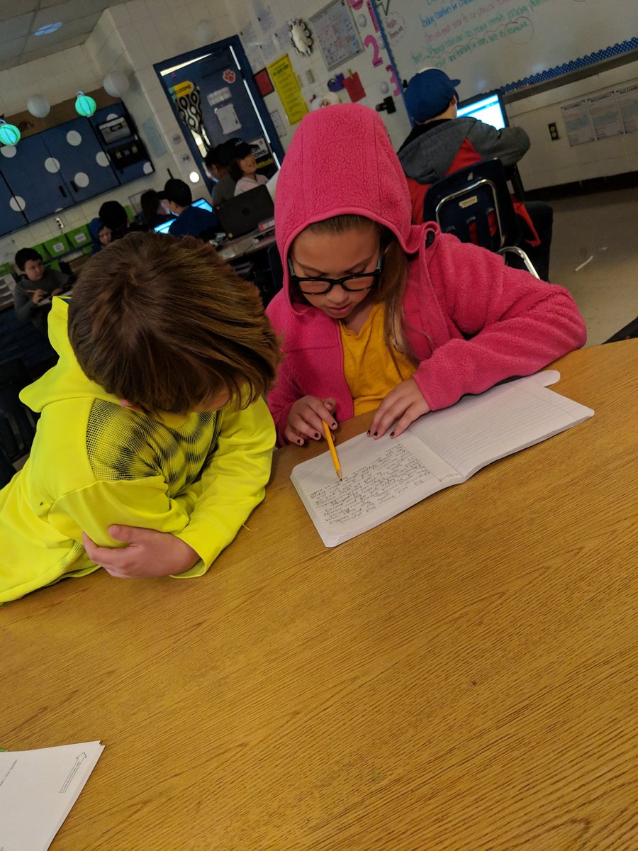 Peer editing New Highland 4th graders