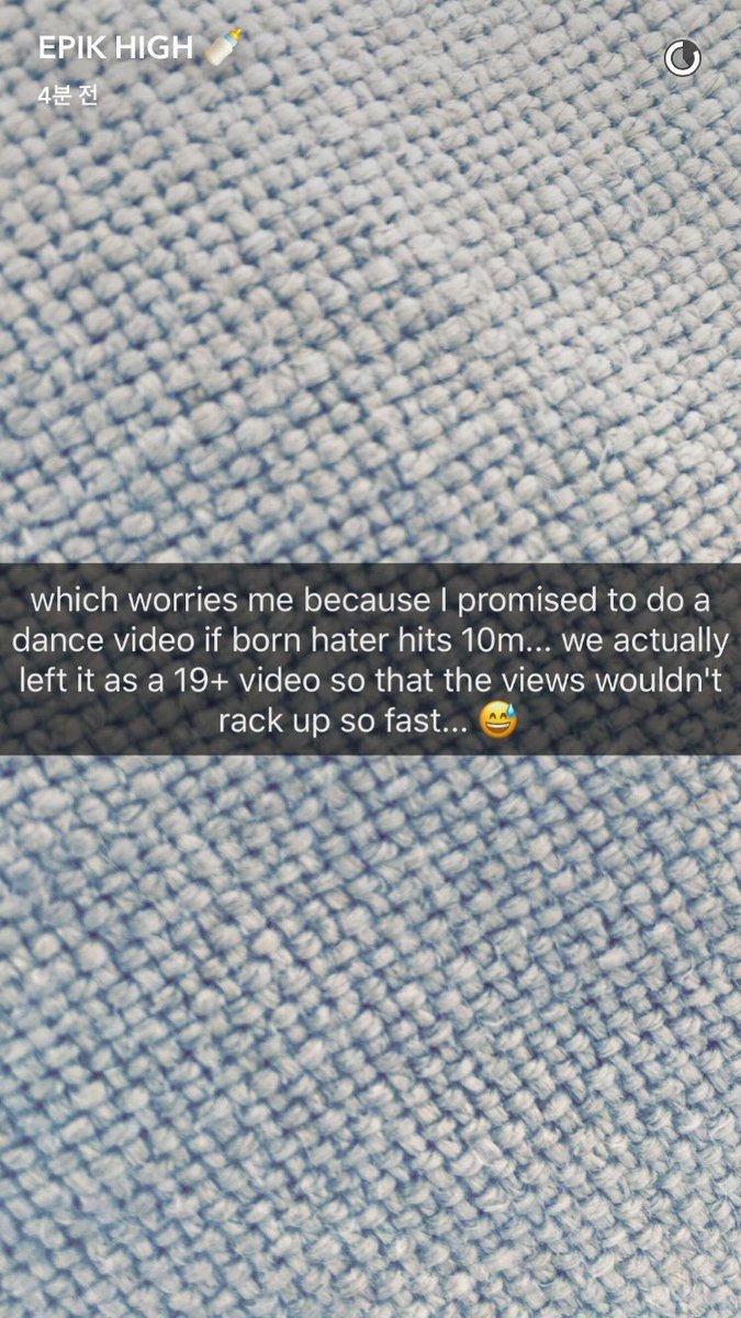 in 2015, a fan asked tablo on twitter if their "born hater" mv reached 10 mill views if he'd upload a video of him dancing, which he accepted. don't doubt High Skool, they will make it happen yo boi was panicking LOLOL