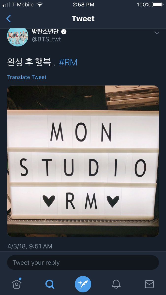 when namjoon finished setting up his new studio, he posted a pic on twitter and in the bg you can see epik high albums uwu