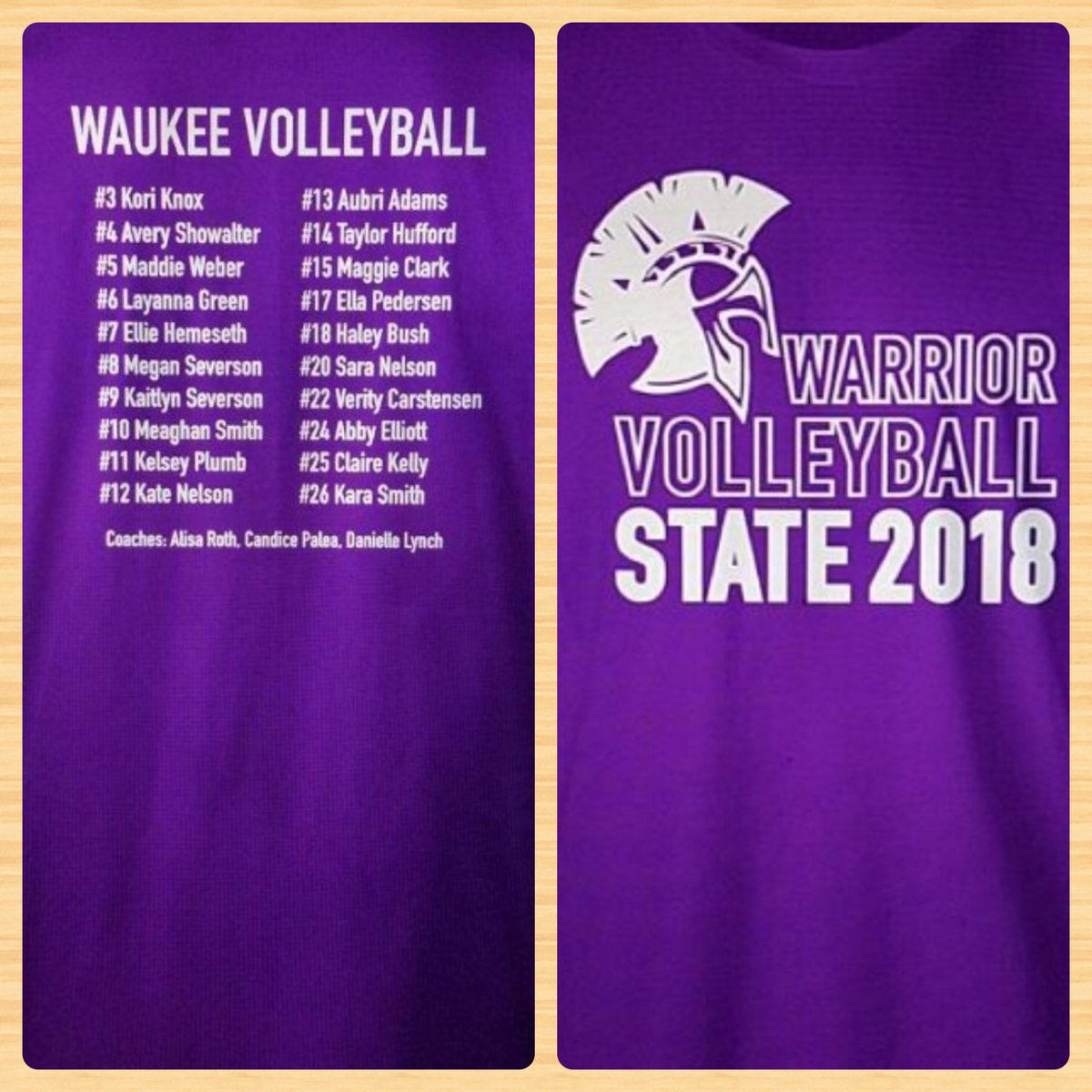 WARRIORS: your volleyball girls are headed to STATE in cedar rapids next week!!!! This is the first time in seven years, support us by ordering a shirt💜 $15, DM ME (or any varsity player) your SIZE by Thursday!!🏐😈 #rollkee