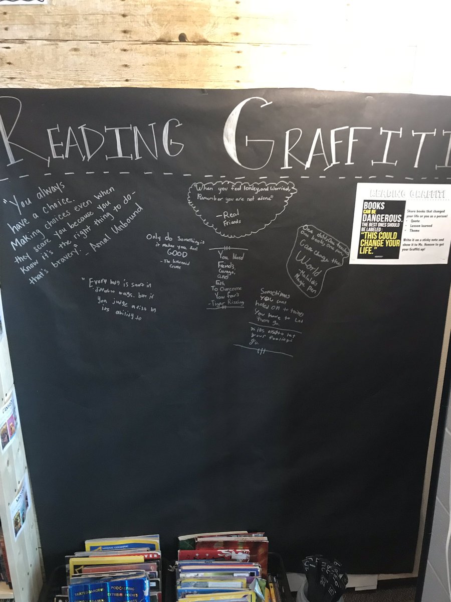 hensonhornets's tweet photo. Love how our Reading Graffiti wall is coming along. #bookschangelives #readinggraffiti #collaborativelearningspaces #HeritageLearn https://t.co/xqQ7tEE2Tn