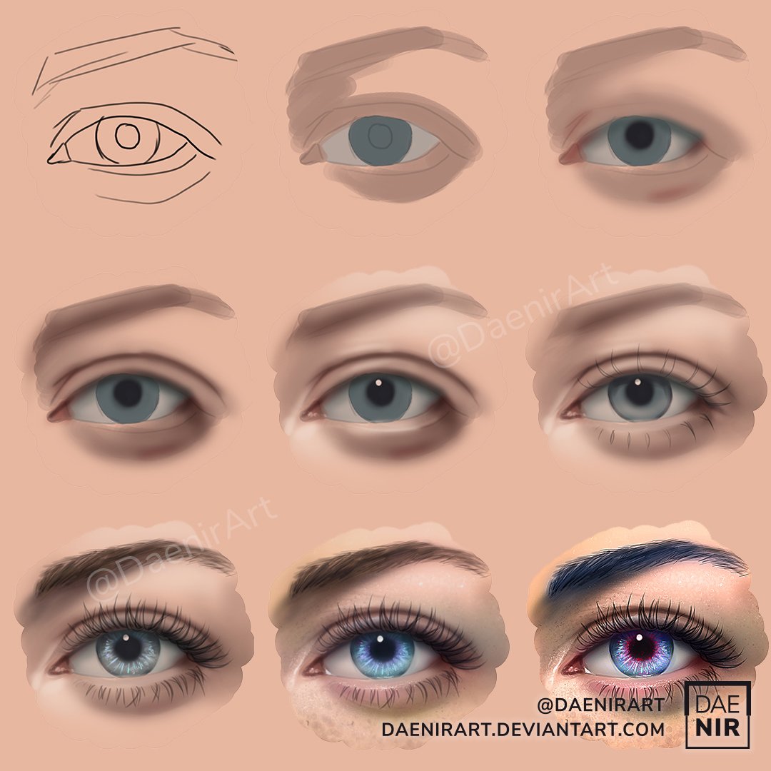 DaenirArt's tweet image. Eye, step by step.
Would you be interested in more such steps / tutorials?
Program: Photoshop, time: 1 H.

Sorry for the watermark, but thieves are unfortunately everywhere... :/

#stepbystep #eyetutorial #digitaltutorial
#digitalart