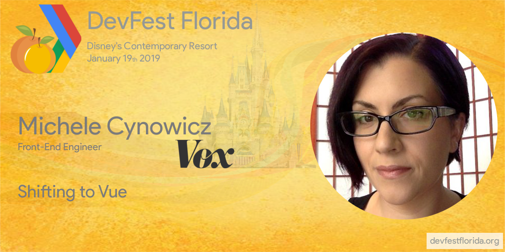 GDGCentralFL's tweet photo. Wonderting was is like to add a VueJS front-end as the new face of an old Rails App, shifting the UI in piecemeal while supporting both old and new architecture with VueJS components. @michelecynowicz will show us how. #DevFestFL #DevFest18 #Florida @vuejs @vuejsdevelopers https://t.co/HINg5uQIqD