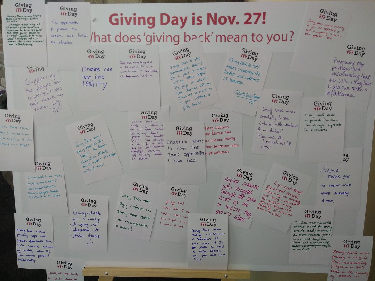 TScola2's tweet image. #techcares @wpi Giving Day Nov 27  who&apos;s going to be there to show what giving means to YOU?