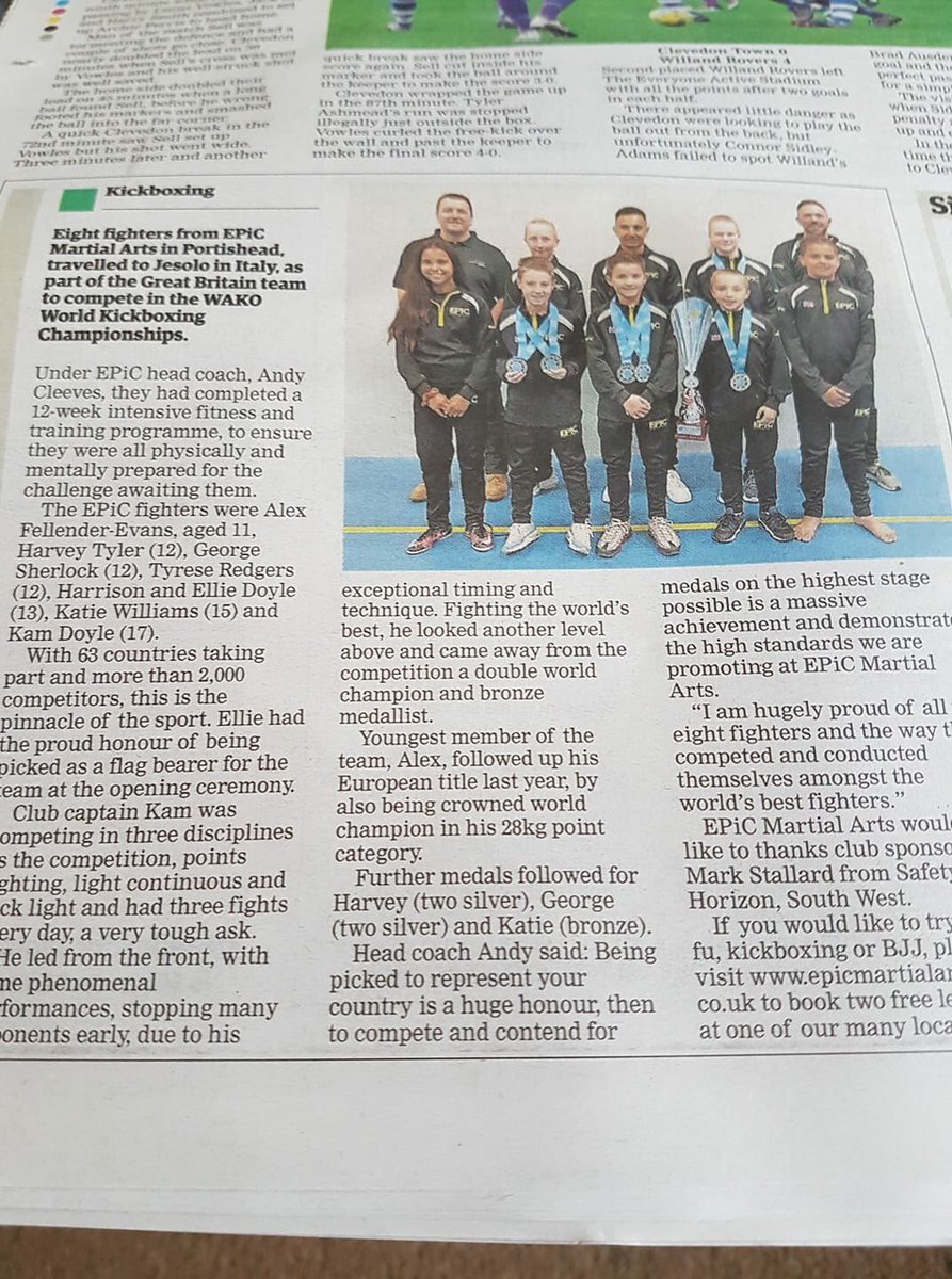 Nice to see the @TeamEPiCMA young guns getting some more recognition in today’s <a href="/NSomTimes/">North Somerset Times</a> #beEPiC