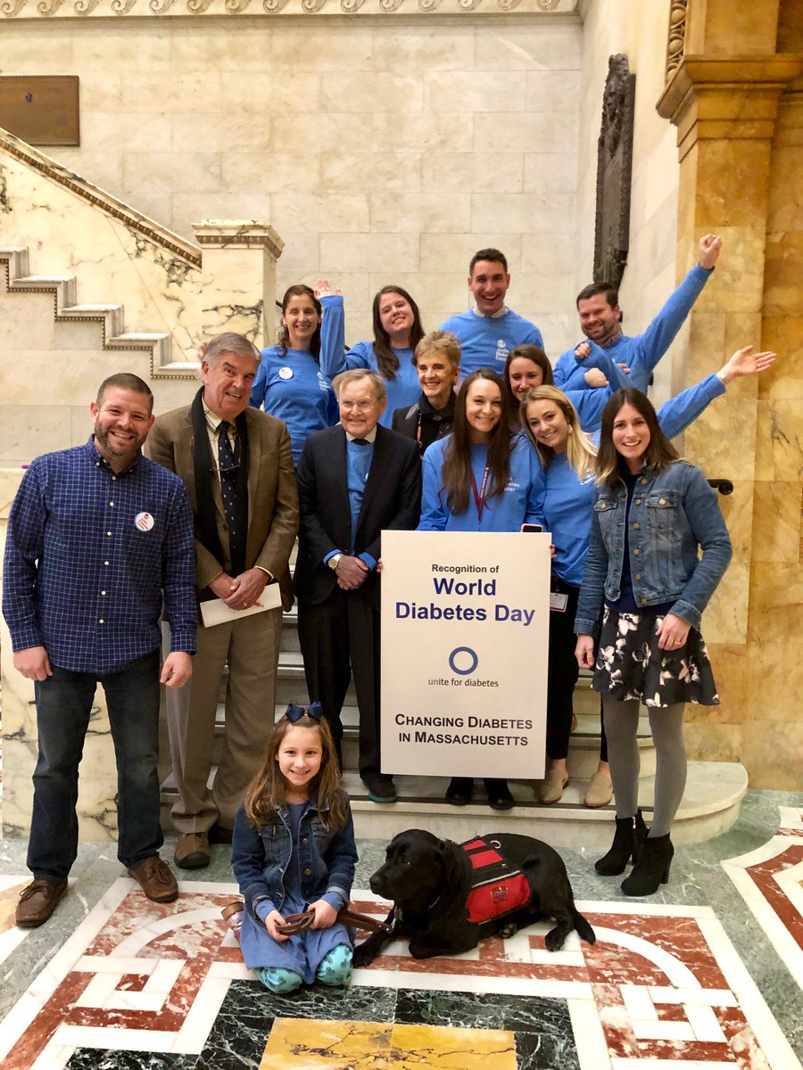 JoslinDiabetes's tweet photo. .@JoslinDiabetes colleagues and parent advocate Jennifer Galvin and family participated in a @WDD event today at the MA State House to raise awareness for those living with #diabetes and the everyday challenges families face. #WDD #WDD2018 #familyanddiabetes https://t.co/05lDMpSZ6y