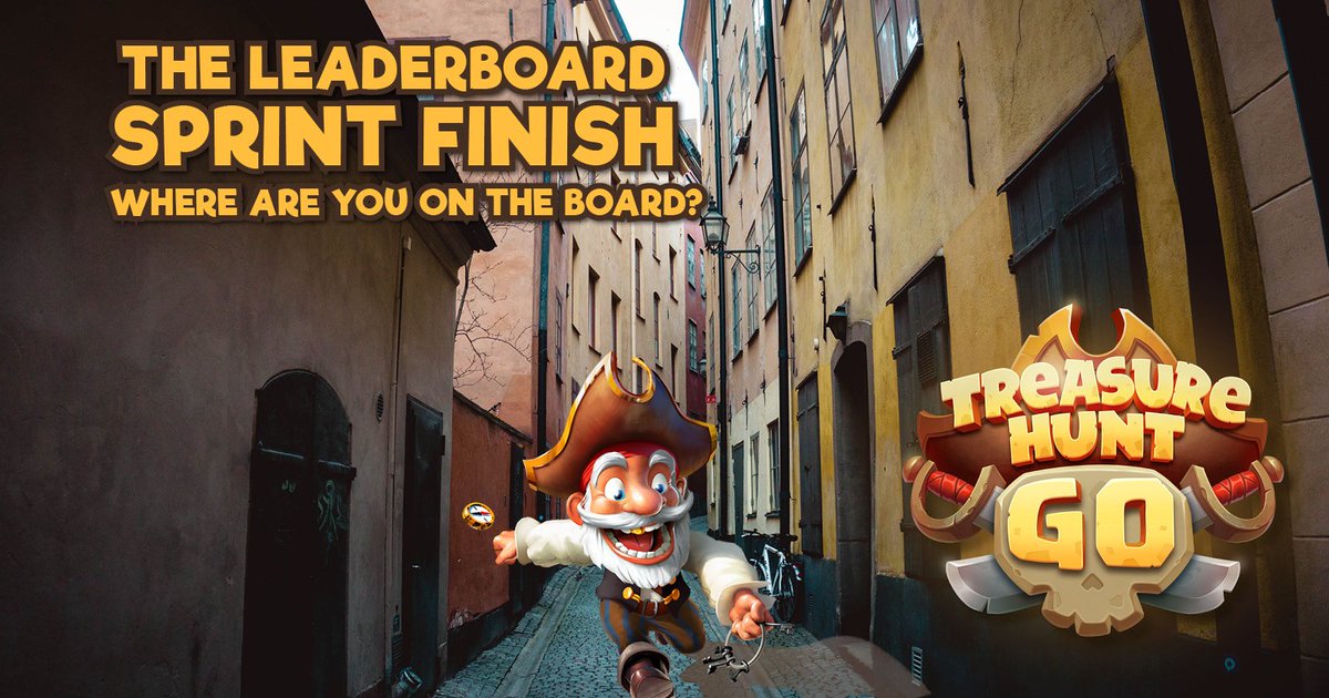 TreasureHuntGo's tweet image. The hunt is almost over this week. Time to hit the ground running and go for the sprint finish to top the leaderboard. The three pirates that end up on top take home #cashprizes! You have until 21.00 Thursday! Keep hunting! #treasurehunting