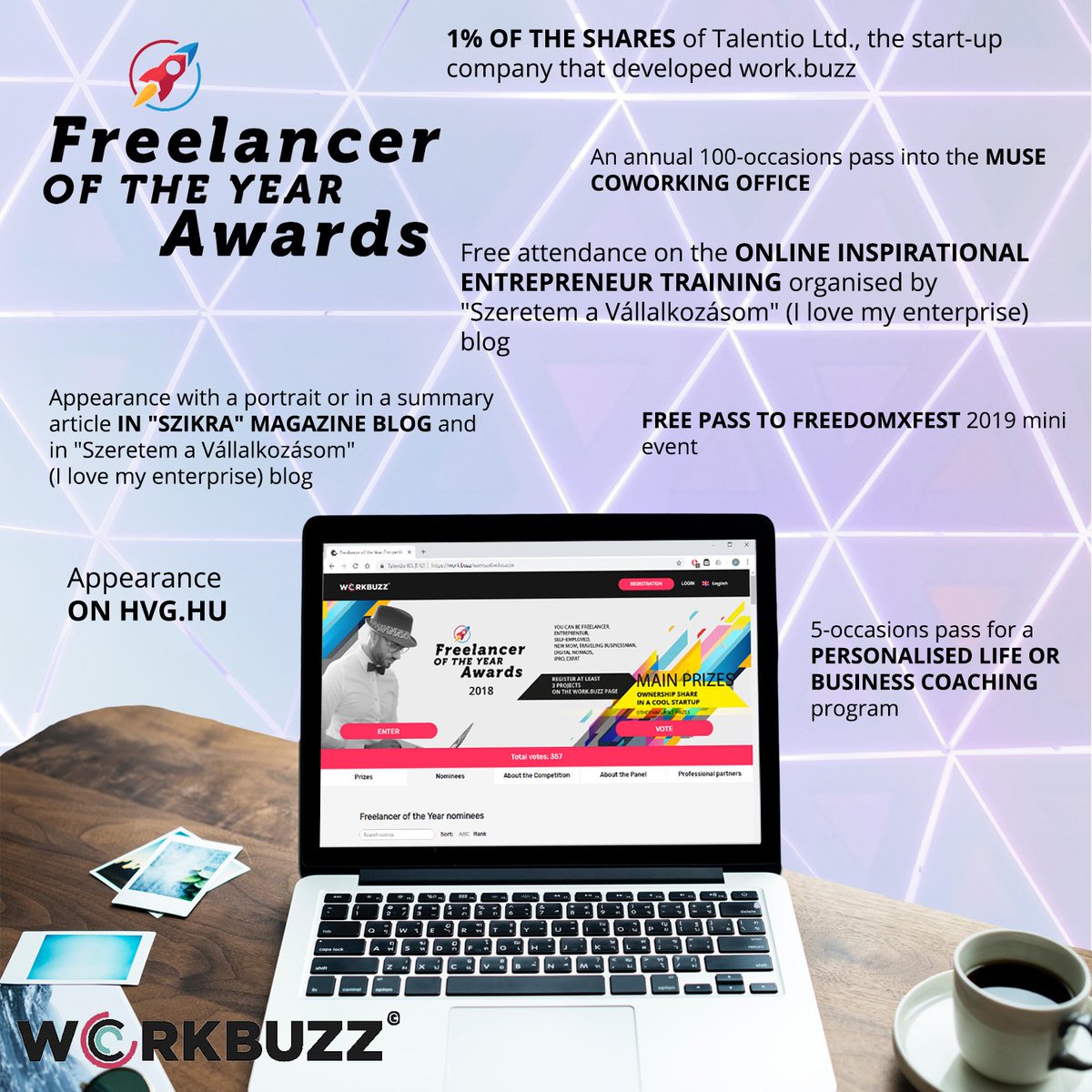 BuzzYourWork's tweet image. WHY SHOULD YOU WIN THE FREELANCER OF THE YEAR AWARDS?  ⬆️
👉🏻work.buzz/azevszabaduszo…
👉🏻IG: @work.buzz
#digitalnomad #ITfreelancer #selfemployedmom #iPRO #freelancer #selfemployed #CV #portfolio #software #startup #findnewjob #awards #ebio #hungary #work #entrepreneur #competition