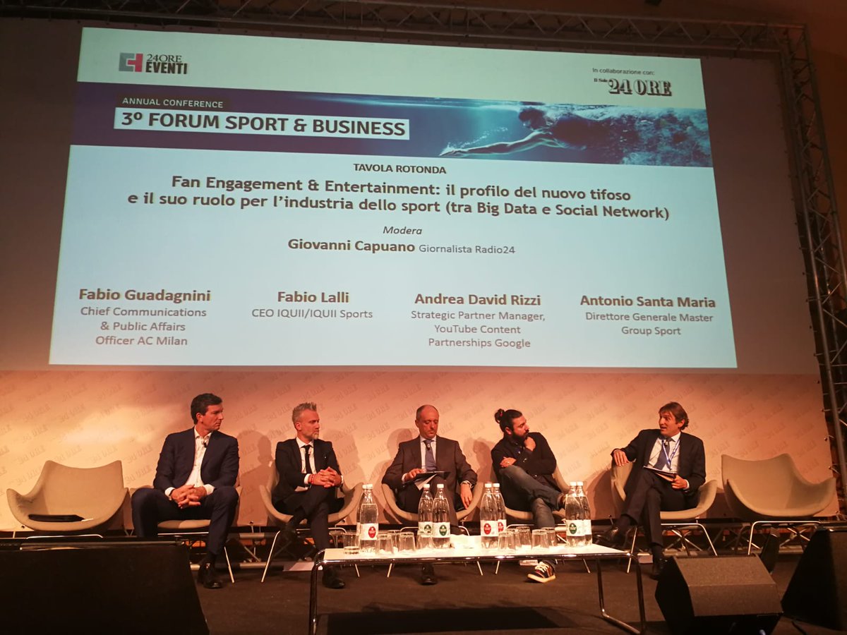 IQUII's tweet photo. [#ForumSport] “Con il #FanVillage, #LaMagicaLand, e il supporto tecnico lato piattaforma di #IQUII, abbiamo supportato la @OfficialASRoma nel coinvolgimento dei propri tifosi e nella relativa raccolta #dati.”

Antonio Santa Maria, Direttore Generale di Master Group Sport https://t.co/VD89pwY3Y2