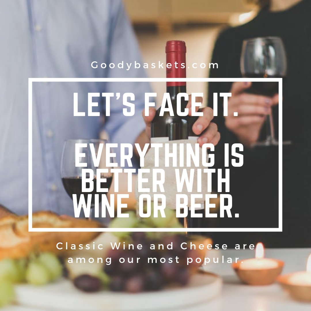 We have selected some terrific vessels and the finest gourmet delectables that pair well with a variety of wines. 
Checkout- goodybaskets.com/wine-or-beer