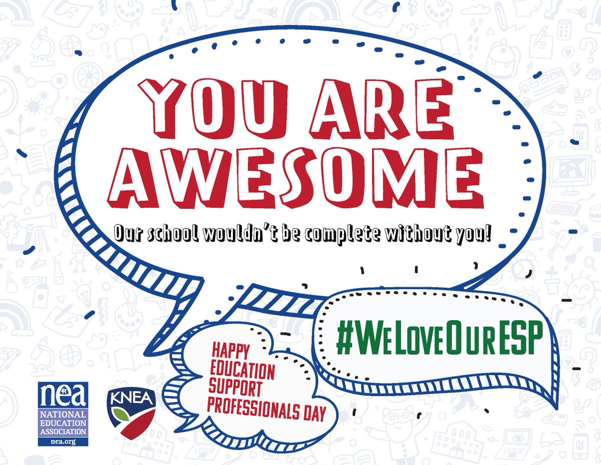 kneanews's tweet image. [#AEW2018 ESP DAY] We know there are many fantastic ESPs whose work is vital to student success. Today is the day to celebrate them. From KNEA to all the ESPs out there, THANK YOU! #ksed #ksedtalk

bddy.me/2Tdgo12

bddy.me/2TcAFDN