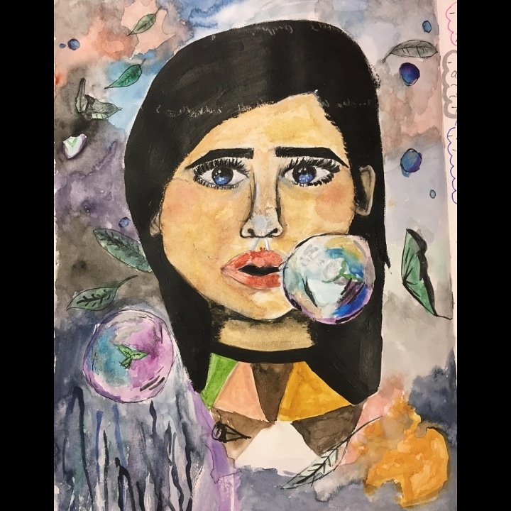 Beautiful painting by Honey B G in Year 9 #Year9art #KS3ART #proud