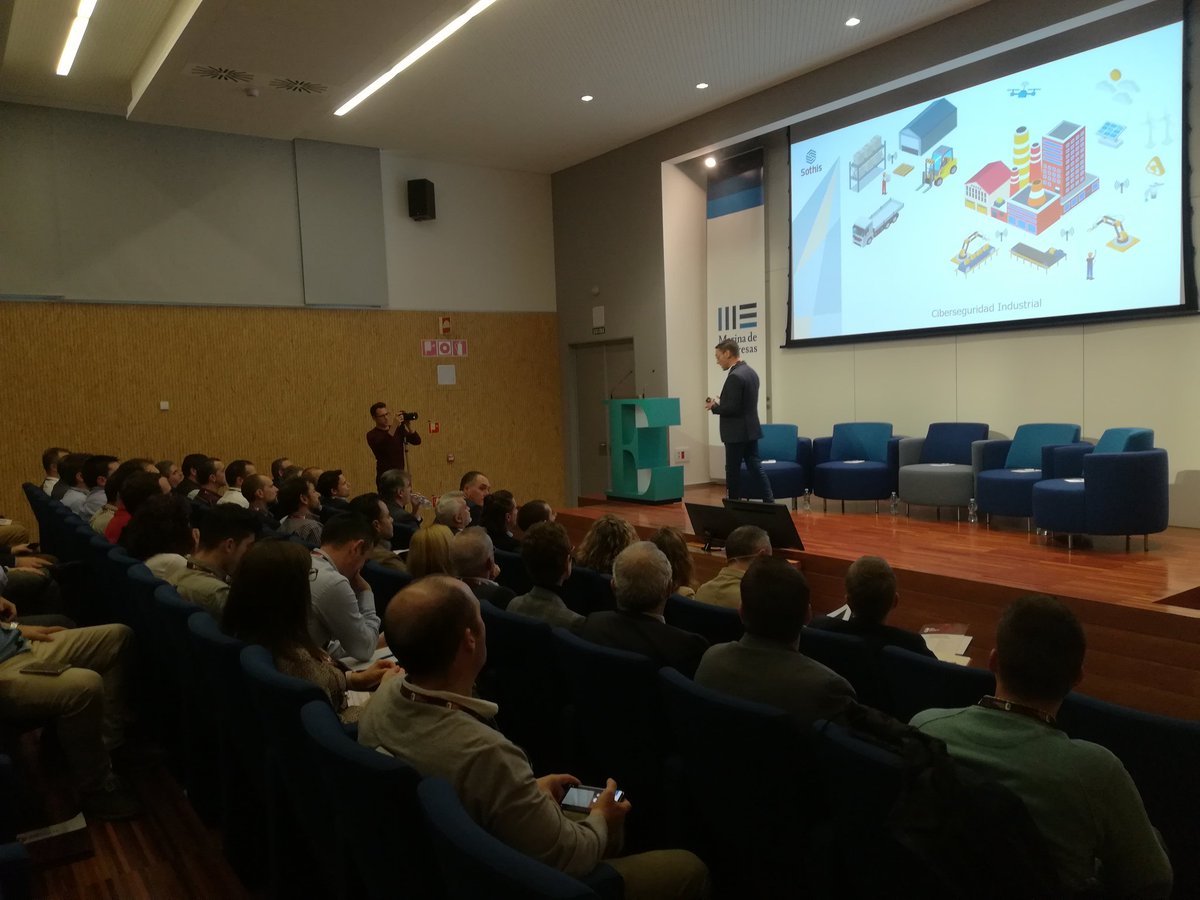 cnlean_I40's tweet photo. Hablamos ahora de #ciberseguridad en el sector industrial con el responsable de ciberseguridad de @sothis, Alejandro Aliaga @hflistener #LeanIndustria40 https://t.co/Yd8gqGtWOU