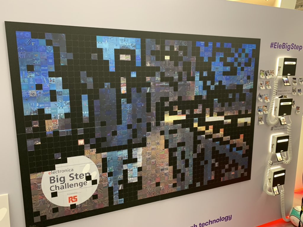 RSDesignSpark's tweet image. Don’t miss out on the chance to have your #selfie featured on our #BigStepChallenge mosaic. Simply tweet us a picture with the hashtag #EleBigStep to help us complete the image! Find out more on stand C5.147 #ele18 #RSelectronica