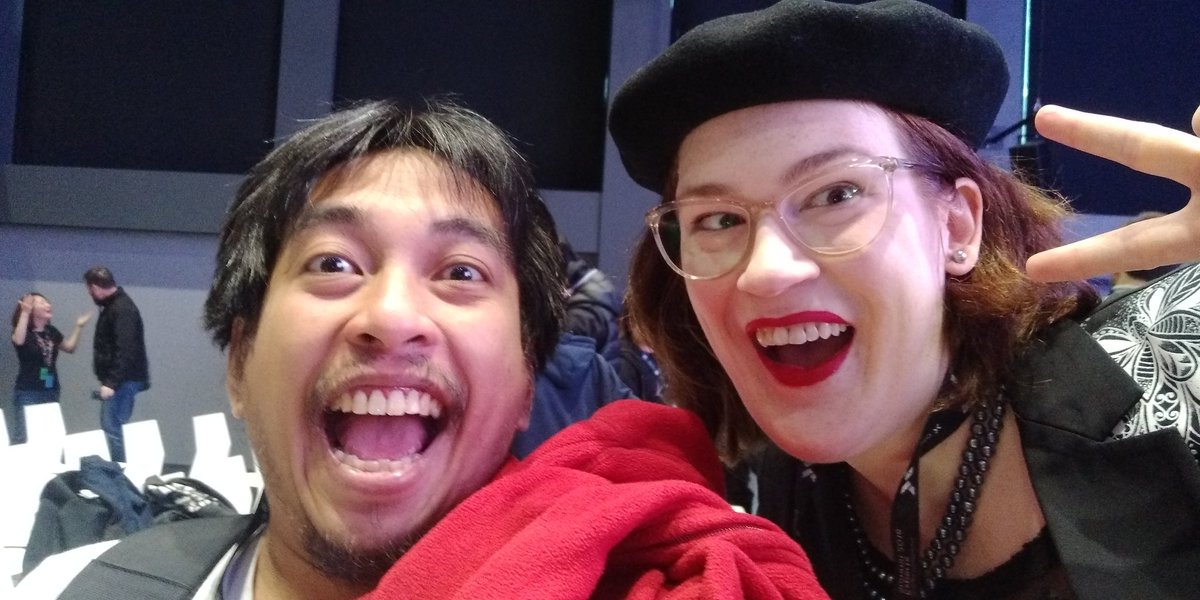tjmonsi's tweet photo. Also was able to meet one of the former speaker at my first @ffcph @rachelnabors , who taught me not to use transition: all for #webperf and #cssanimation https://t.co/59MxlVrDaD