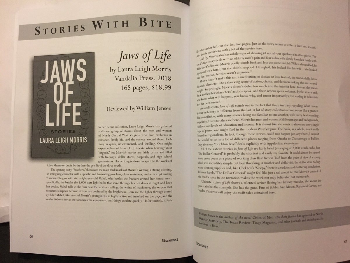 Thank you, @StoneboatWI, for the amazing review@of #JawsofLife. @wvupress