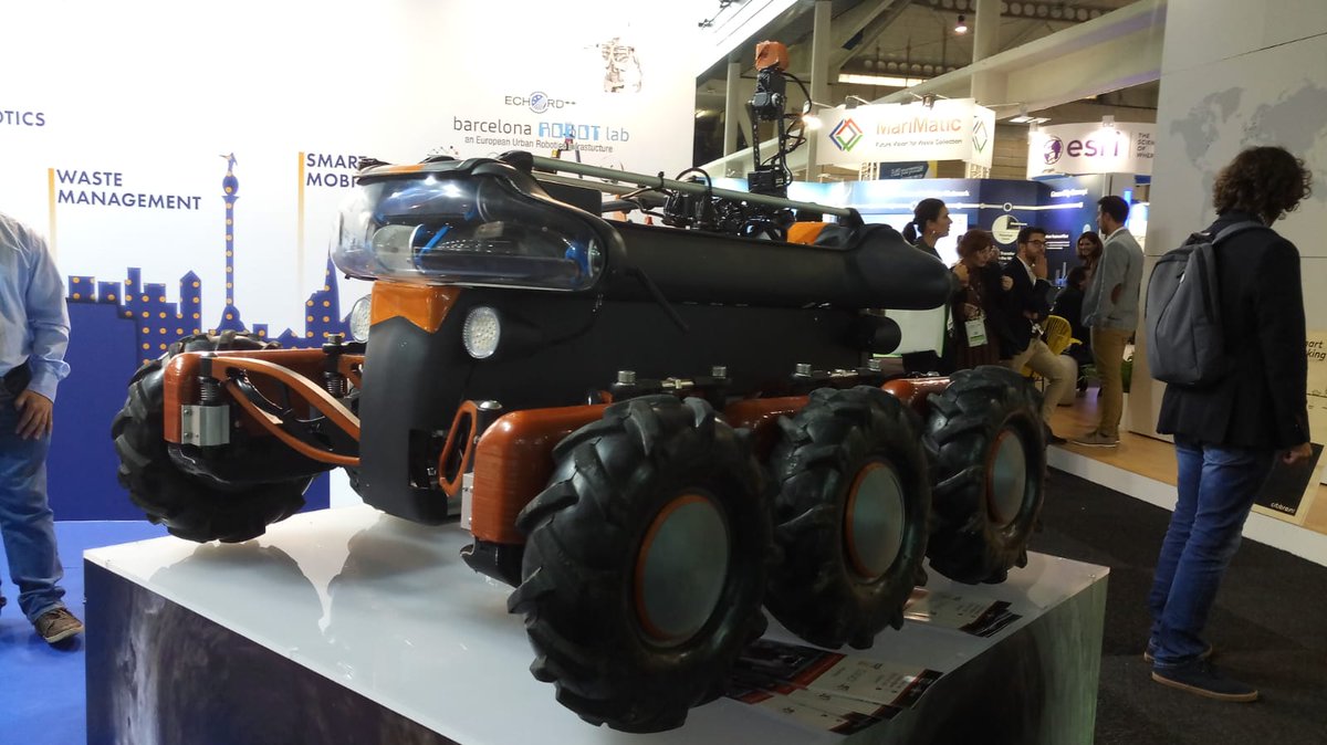 The Robot SIAR (Sewer Inspection Autonomous Robot), a collaborative project between IDMind, Universidad Pablo de Olavide and Universidade de Sevilla, stands at  Smart City Expo World Congress, in Barcelona!. #SIARRobot #idmindrobots #smartcityexpo #robots