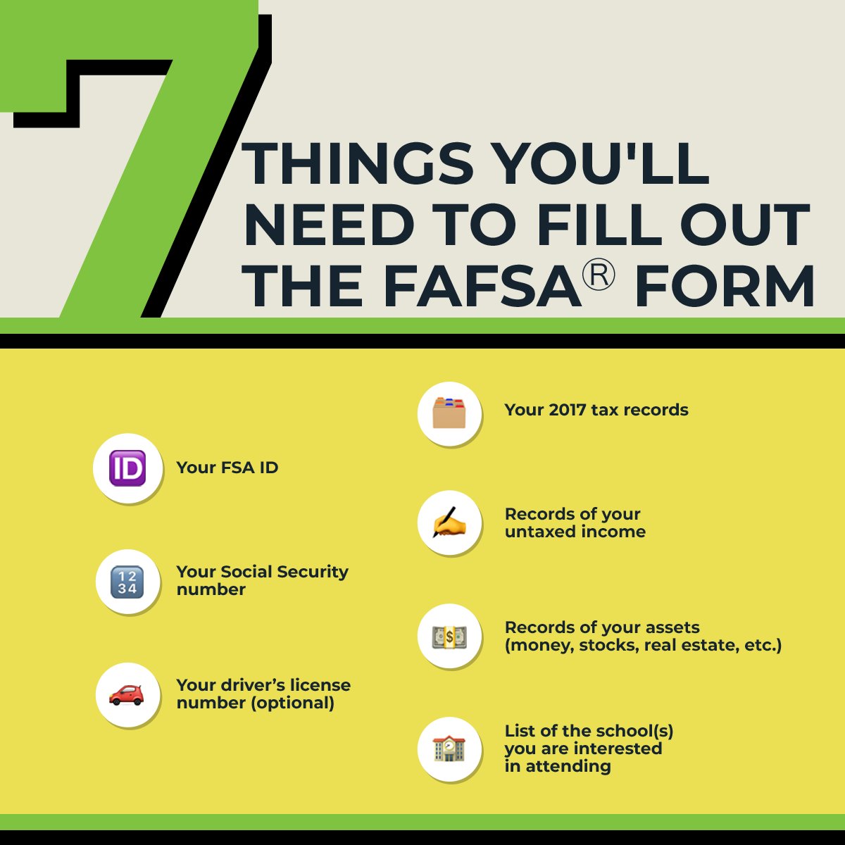 It’ll be easier to complete the 2019–20 FAFSA form if you gather what you need ahead of time. Here's a list to help you get started.