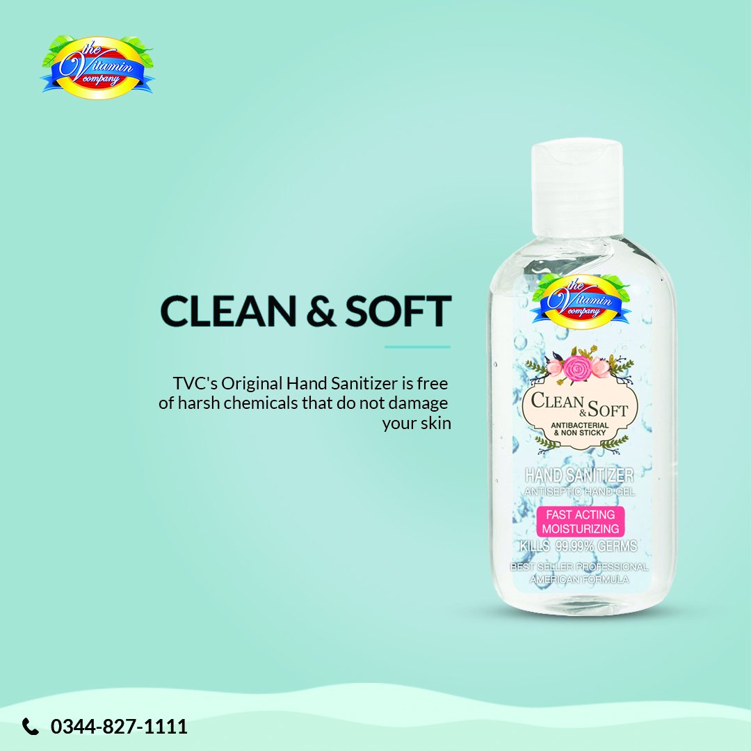 Keep your hands free of germs and maintain smoothness of the skin with a magical scent. Order now!

Visit our online store - ow.ly/Bm5k30mC2OF 
Ring us at: 0344-8271111
#TVC #TheVitaminCompany #OnlineShoping #HandSanitizer #Household #CleanAndSoft