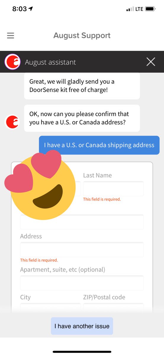 OmegaOmega's tweet image. OMG a million times YES! This was my in app support experience with @AugustHomeInc - I was nervous when I saw an autobot. However, no ticket waiting for a response, immediate cost-free replacement handled instantly. That’s how you implement automated help!