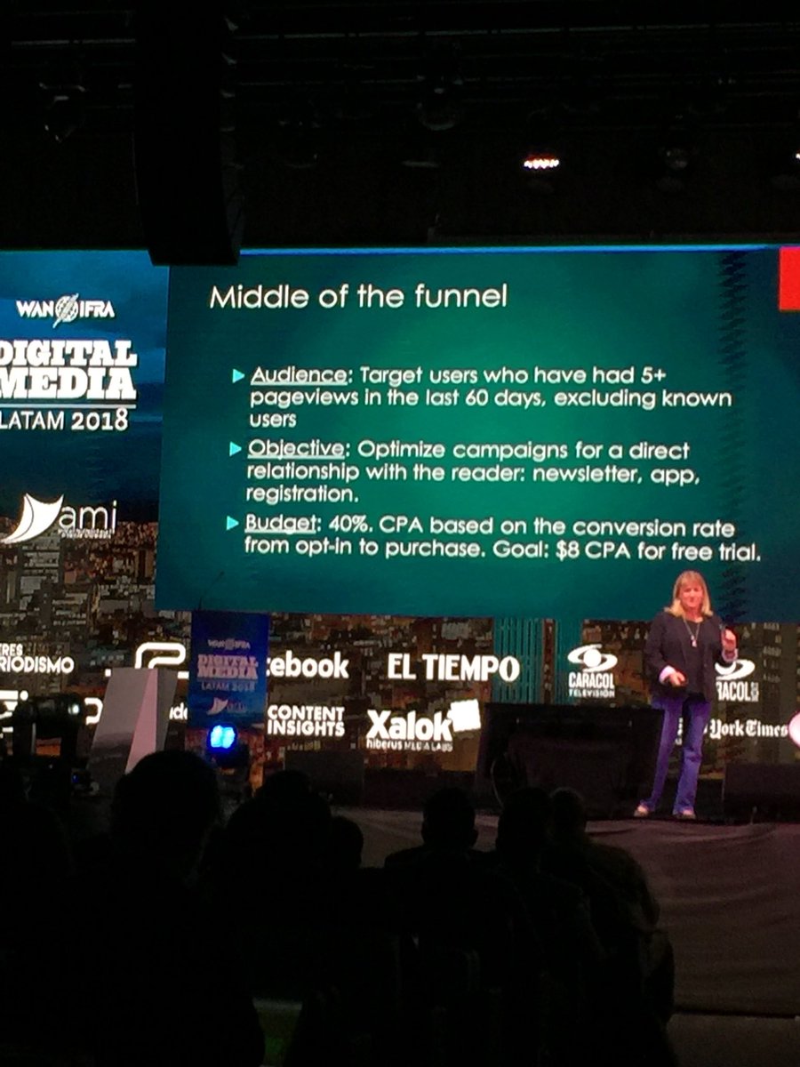evocaimagen's tweet photo. .@localmediarocks, presidenta de @LocalMediaAssoc analiza modelos de suscripcion en 4 medios locales @StarTribune, @spiritedmediaco, @denverpost y @TheBuffaloNews y hace hincapie en la vital importancia de invertir tecnología para conocer al usurio #DML18 @WANIFRA_AmLat https://t.co/kHKbJINJ7G
