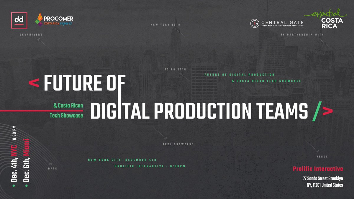 12/4 (NYC) &amp; 12/6 (Miami): Join us for “Future of Digital Production Teams” and a Costa Rican digital shop showcase!

RSVP: bit.ly/2B5968A