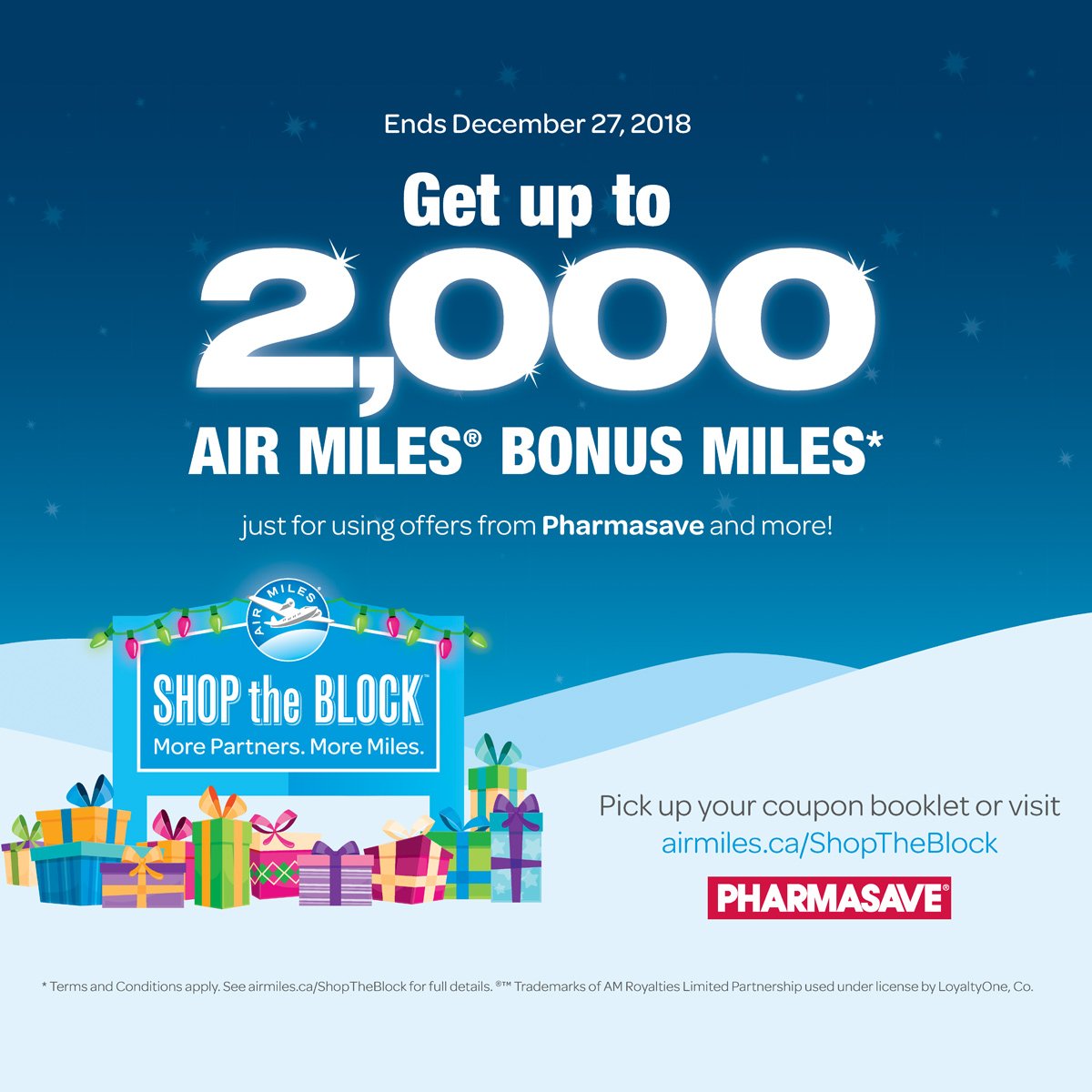 Shop the Block is back! You can earn Bonus Miles at Pharmasave. Plus, every coupon you use gets you closer to even bigger rewards. 

Pick up a coupon booklet at your local Pharmasave. #AIRMILES #LiveWellwithPharmasave