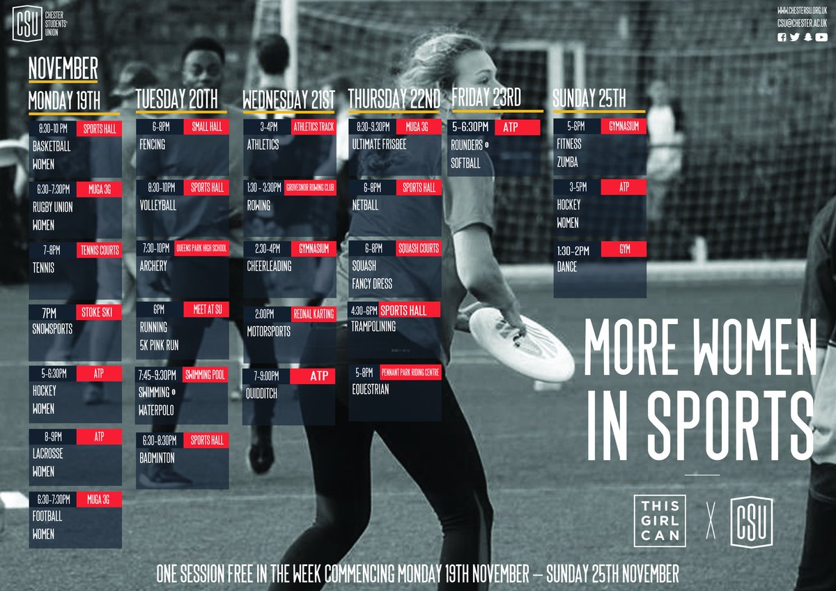 Calling all sport-curious women! Have you ever wanted to try volleyball but didn't due to self-doubt, insecurity or fear? Next Tuesday from 8:30 pm in the sports hall, girls can beat those demons and come and play volleyball for free to prove that #thisgirlcan #CSYou