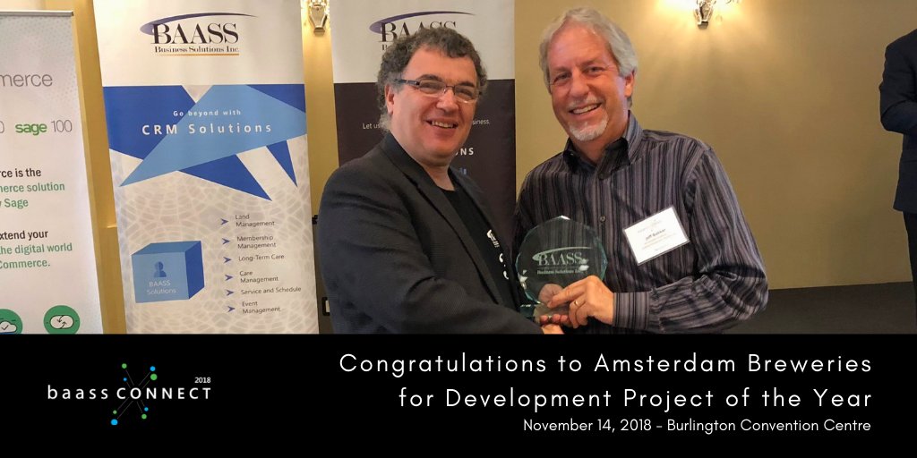 baassbiz's tweet image. Congratulations 🎉 Amsterdam Breweries (@amsterdambeer) for winning the award for Development Project of the Year.   
#DevelopmentTool #BConnect2018Awards #BConnect2018