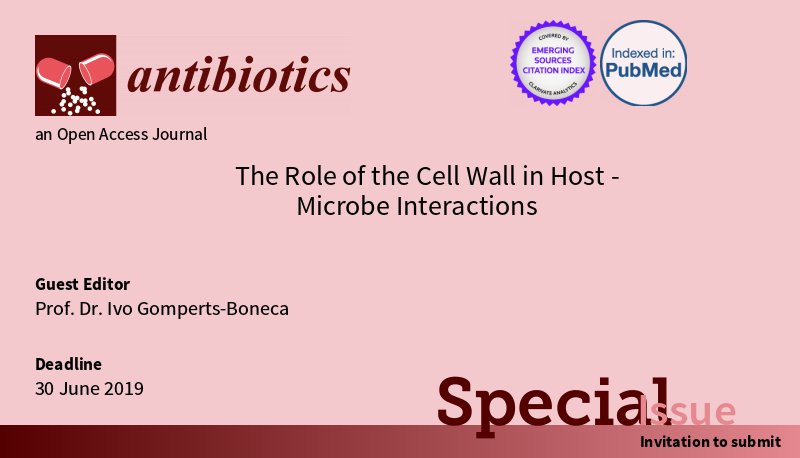 Special Issue on "The role of cell wall on host-microbe interactions".
If you're interested, you can find more information on mdpi.com/journal/antibi…