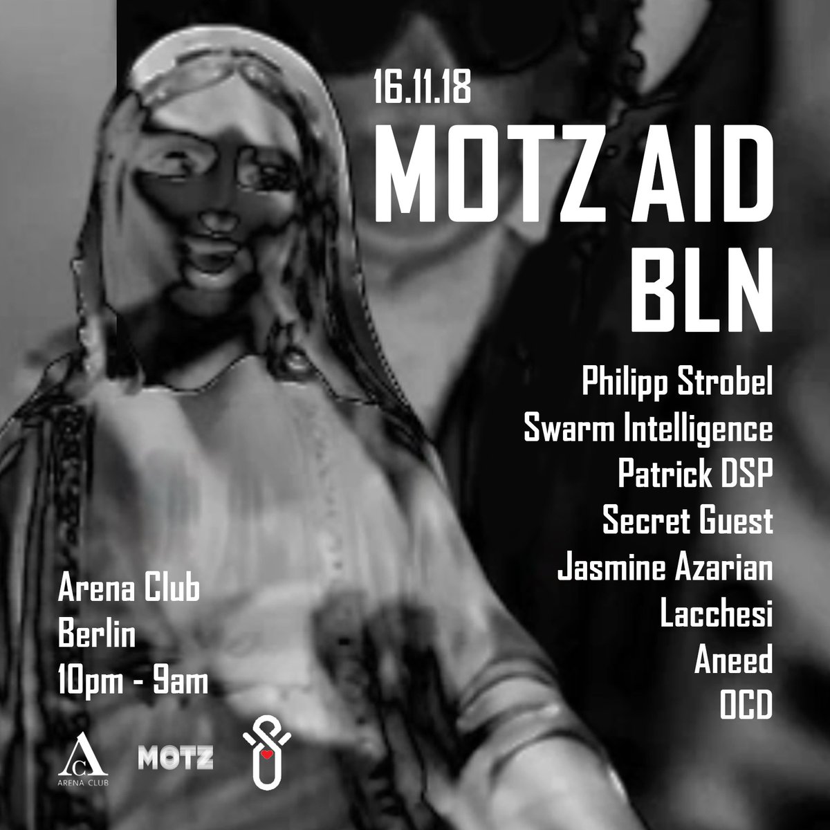 This Friday at <a href="/ArenaClub_BLN/">Arena Club</a>, we're teaming up with <a href="/syriasvibes/">Syrias Vibes</a> to dance for a very worthy cause. 🖤 <a href="/swarmintell/">Simon Hayes</a>, @PatrickDSP, <a href="/jasmineazarian/">Jasmine Azarian</a> &amp; lots more on the bill...join us 😈 More info: bit.ly/2K2AmY1🔥