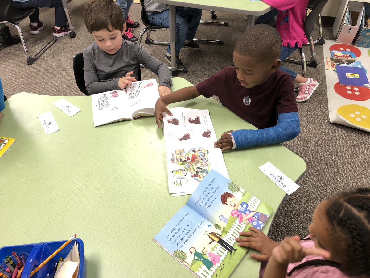 Reed_Elem's tweet image. Kindergarten identifying characters in multiple texts #LeadReed #readersareleaders @OlsenHasClass