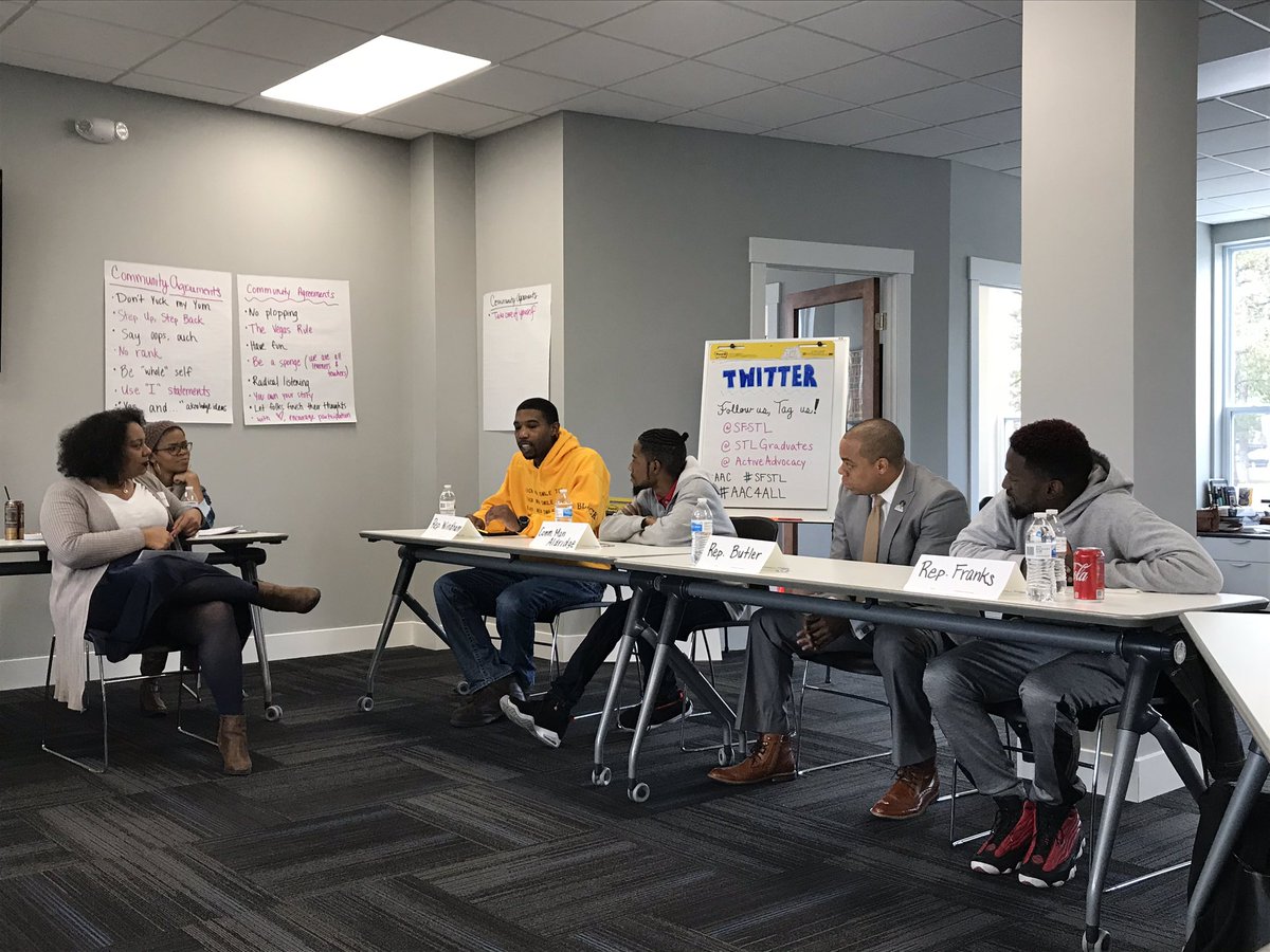 SashaReneePerez's tweet photo. Young Black Legislators Panel has just started in St. Louis, MO! @SFofStL @STLGraduates @ActiveAdvocacy #SFSTL #AAC4ALL https://t.co/gs4de28T2k