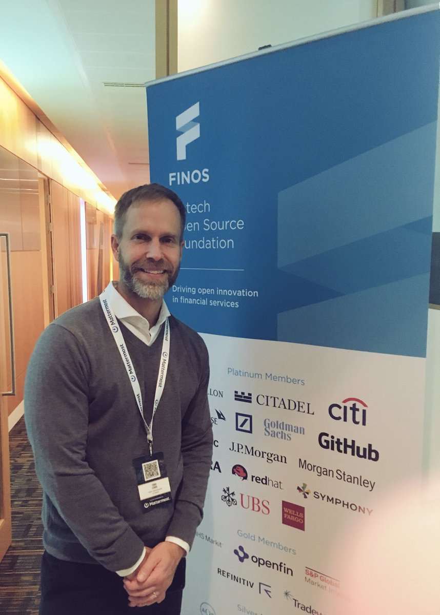 BrianLinuxing's tweet photo. The charming @toddlew at #ossf2018 #fintech and #opensource https://t.co/RZGJ9pNVoF