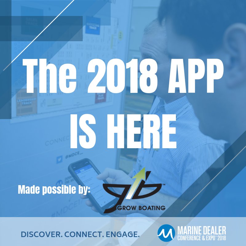 MDCE_'s tweet image. The 2018 MDCE app is here!! 

Download now: bit.ly/2D1AxBF

Our app is made possible by Grow Boating.