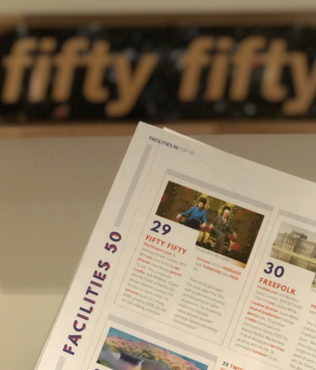 FiftyFiftyPost's tweet image. Proud to be in @televisualmedia Facilities Top 50 and especially hyped that we got 9th in the Peer category 😎🙏🙈 #facilities50 #televisual #facilitiestop50