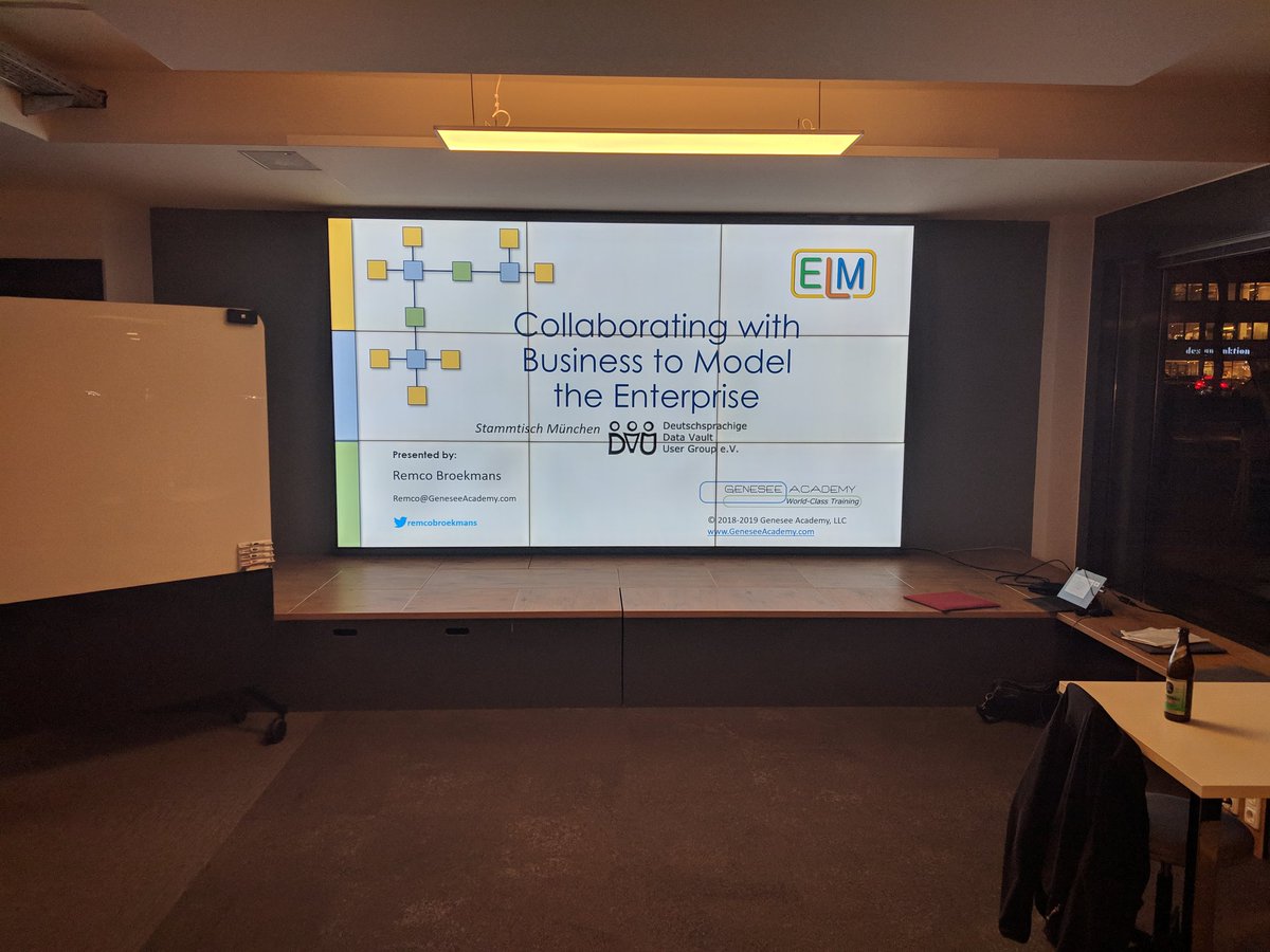 RemcoBroekmans's tweet image. I am ready for my presentation at #DDVUG in Munich.
Tonight it will all about the #ELM facilitated workshop. Collaborating with the Business.
#LogicalModeling #Businessmapping @GeneseeAcademy