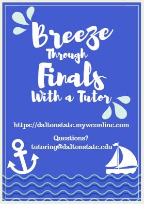 DSCStudentLife's tweet image. Visit daltonstate.mywconline.com to schedule a free tutoring appointment today.