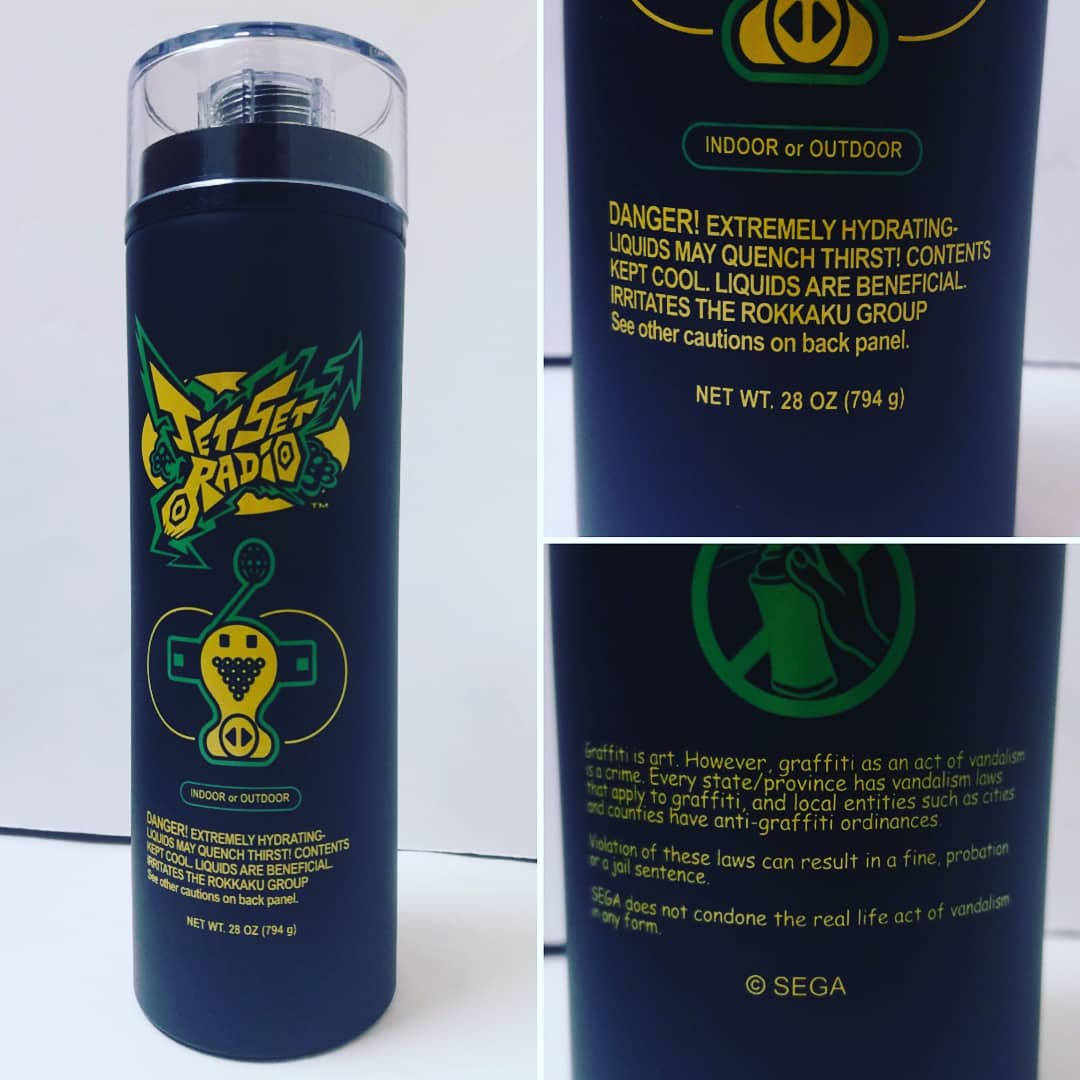Linkabel on Twitter: "I recently got some of the Jet Set Radio merchandise that's available on the Sega Shop and I wanted to show off the graffiti can bottle.