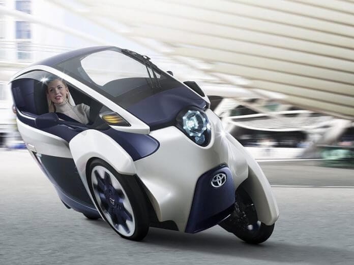 40. Is this how wheels work? It's a concept car, who cares. This is the Toyota I-Road 'personal mobility vehicle' which does this in uh *taps earpiece* some... way... in order to move around urban areas better. This concept was from 2013 - the resulting prototype was more Twingo.