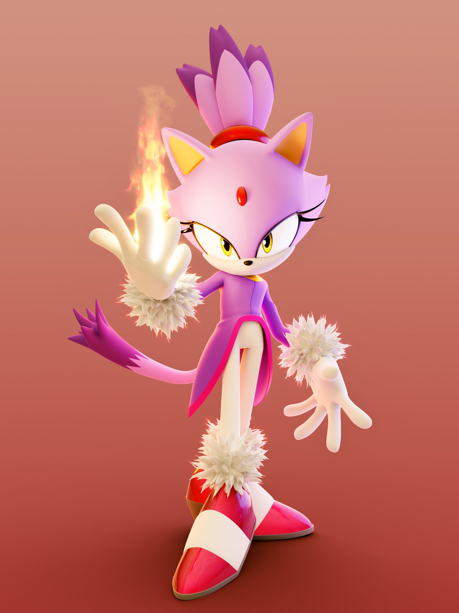 Geki on Twitter: "Finally, here it is, my render of Blaze the Cat! The